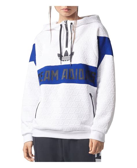 adidas Originals Team Adidas Hoodie in White - Lyst