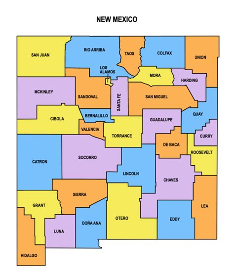 New Mexico County Map: Editable & Printable State County Maps