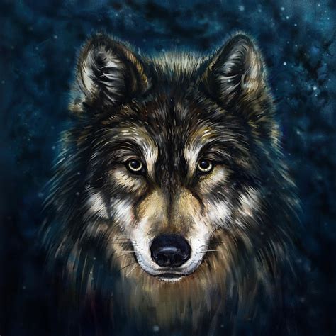 Wolf Head Painting by Marcin Moderski - Fine Art America