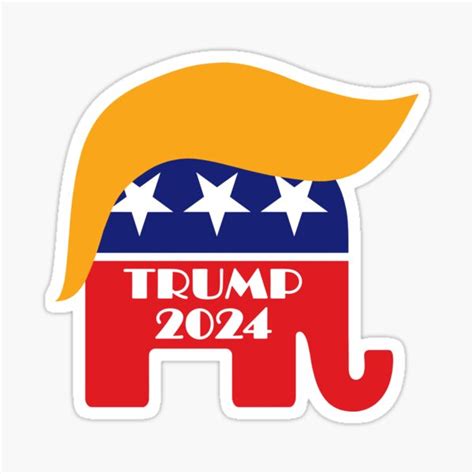 "Re-elect President Trump 2024 Republican Elephant Hair Logo" Sticker for Sale by Jeffest ...