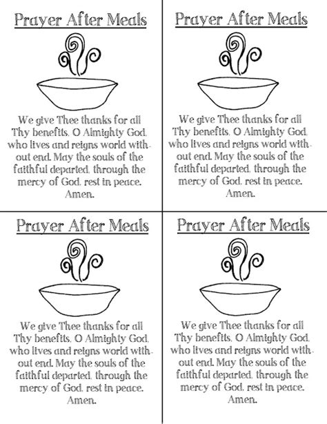 Look to Him and be Radiant: Before and After Meals Prayer Cards