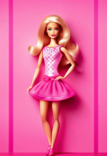 Premium AI Image | Barbie doll cute blond girl outfit pink wallpaper ...