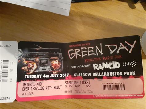 If I ever meet green day I'm going to ask them to sign my ticket from a few years ago. : r/greenday