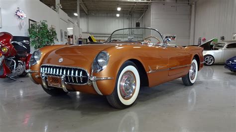 1955 Chevrolet Corvette Roadster in Copper Paint & V8 Engine Sound - My ...