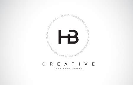 HB H B Logo Design with Black and White Creative Icon Text Letter ...