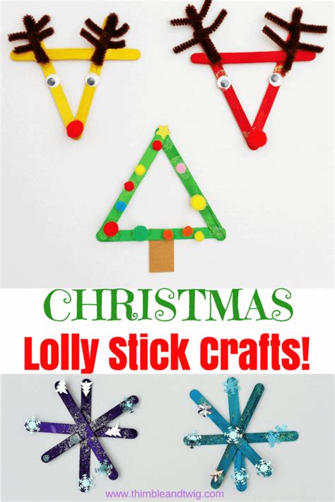 Lolly Stick Christmas Crafts - Simple Craft for kids to make! - Thimble ...