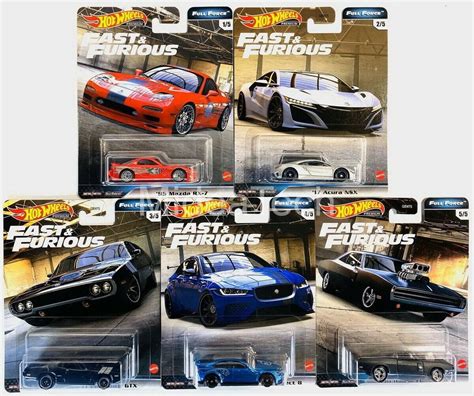 2020 Hot Wheels Fast & Furious Premium Full Force Set of 5 Cars, 1/64 Diecast Model Cars ...