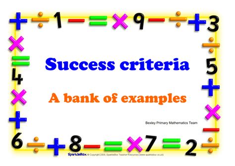 Sample Success Criteria