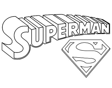 Superman Title and Symbol Coloring Page - Free Printable Coloring Pages ...