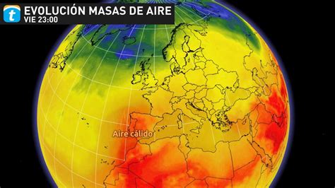 Así evolucionará la masa de aire cálido que provocará la ola de calor