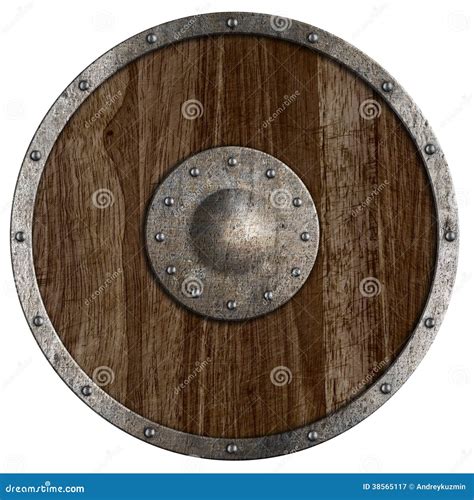 Medieval or Vikings Wooden Shield Isolated Stock Illustration ...