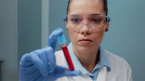 Laboratory Scientist Holding Vacutainer Blood Sample Stock Footage Video (100% Royalty-free ...