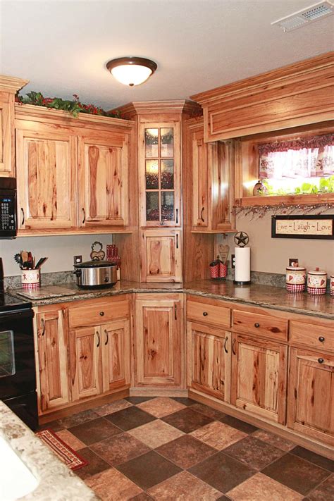 Hickory kitchen cabinets | Farmhouse style kitchen cabinets, Farmhouse style kitchen, Rustic ...