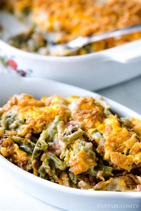 WHOA! This is the BEST Green Bean Casserole with Bacon and Cheese!