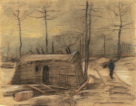 Winter Landscape with Hut and Figure, 1881 Painting by Vincent Van Gogh - Fine Art America