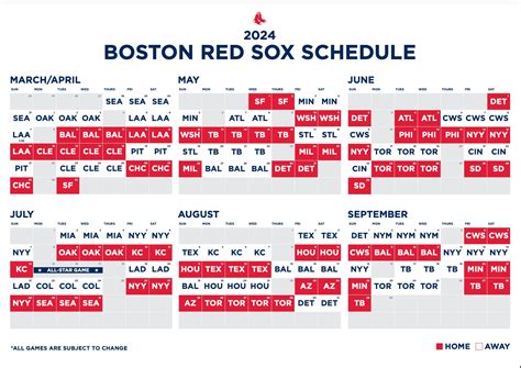 Red Sox Schedule 2024 Season Printable - Inger Lenette