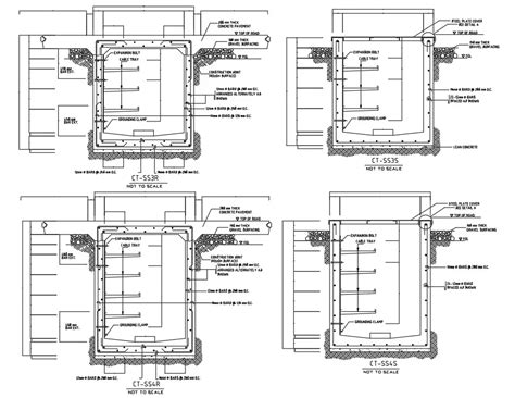 2D Autocad DWG drawing file has the foundation details of cable trench. Download the DWG file ...