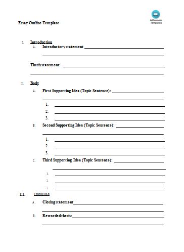 Blank Essay Outline Template Word | Templates at allbusinesstemplates ...