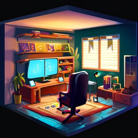 Premium AI Image | A beautiful gaming room illustration