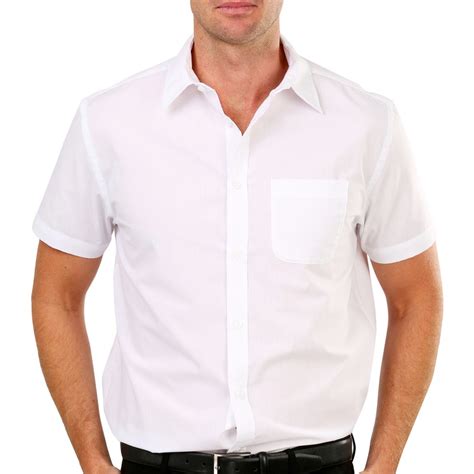 Brilliant Basics Men's Short Sleeve Poplin Shirt - White - Size 45 | BIG W