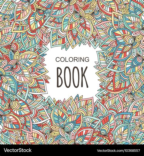 Adult coloring book cover autumn colorful Vector Image