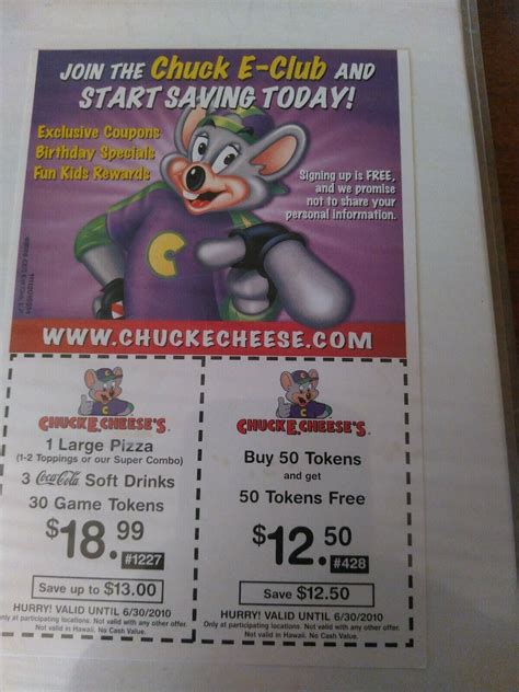 Chuck E Cheese Coupons