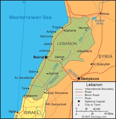 Calabro blog: lebanon map