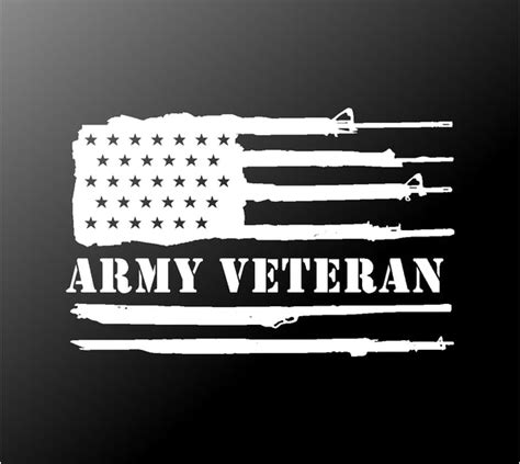 Copy of Army Veteran US Gun Flag Vinyl Decal Car Truck Window Sticker ...