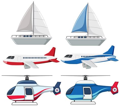 Set of transportation on white background 300260 Vector Art at Vecteezy