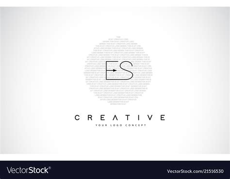 Es e s logo design with black and white creative Vector Image