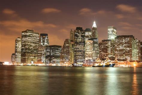 Lower Manhattan Skyline at Night Stock Photo - Image of metropolis, midtown: 8217562