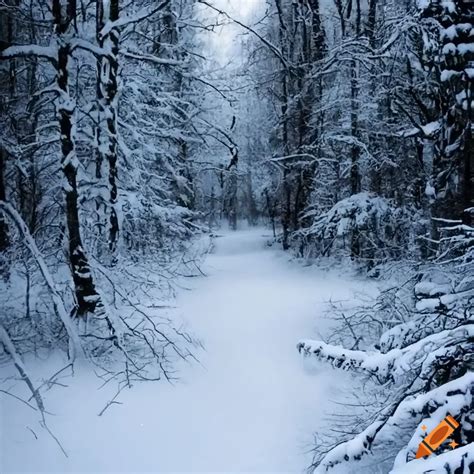 Winter forest landscape