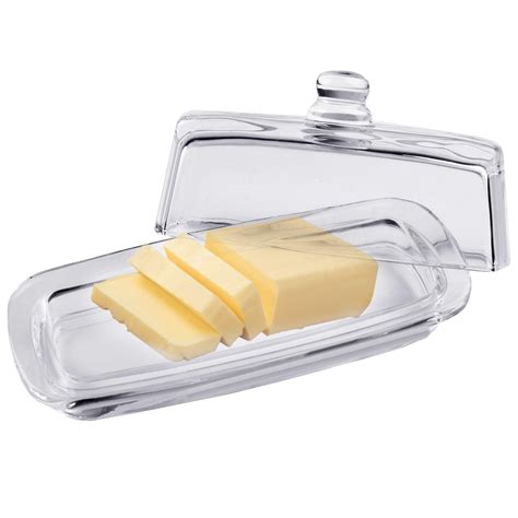 Bezrat Glass Butter Dish | Premium Butter Dish with Lid and Easy Grip Handle | Easy to Use and ...