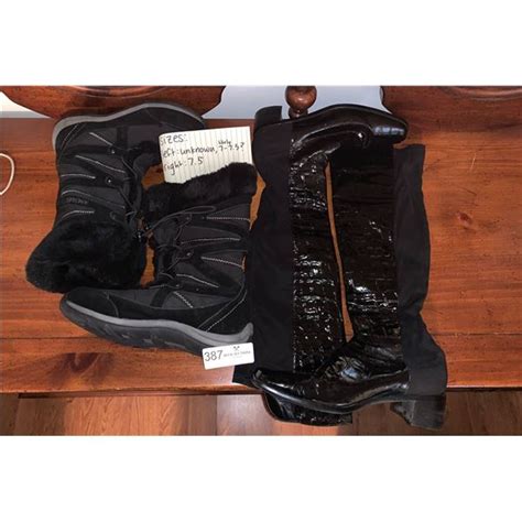 2 x Pairs of Women's Boots (Size 7.5) - Beck Auctions Inc.