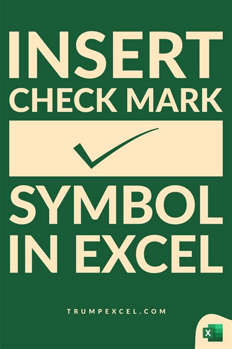 In this easy Excel tutorial, I will show you how to insert a check mark ...