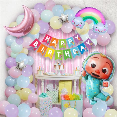 Buy Cocomelon® Theme Birthday Decorations - 60Pcs Cocomelon Birthday Decoration Items ...