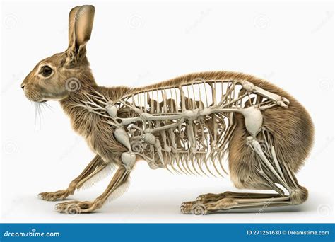 Rabbit Skeleton Anatomy Isolated on White Background Stock Illustration - Illustration of nature ...