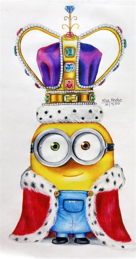 Realistic Drawing of King Bob from Minions