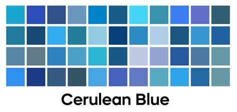 Modern blue color, vector palette set. Cerulean blue, Indigo and turquoise tones template ...