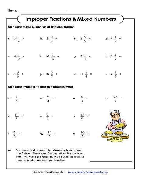 Improper Fractions To Mixed Numbers Worksheets 4th Grade - Worksheets ...