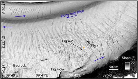 Slope map of the Bassas da India terraces showing the presence of ...