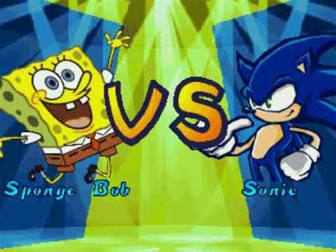 Spongebob VS Sonic Cartoon Mugen - YouTube | Spongebob, Cartoon, Sonic