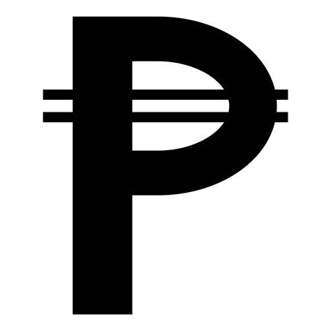 Sign of Philippine peso currency money symbol Pesos icon black color ...