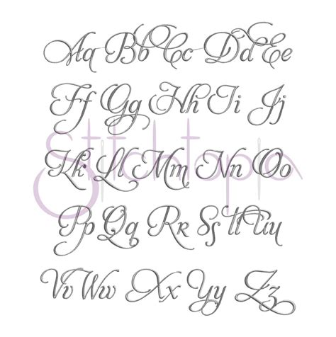 Emily Embroidery Font Set - 1", 2", 3" | Stitchtopia