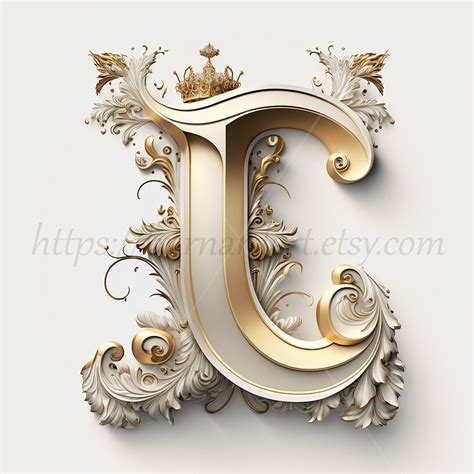 Digital Download Letter E Crown on Whitish Background Alphabet Initials ...