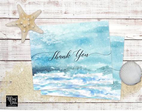 Ocean Thank You Card Printable | Etsy