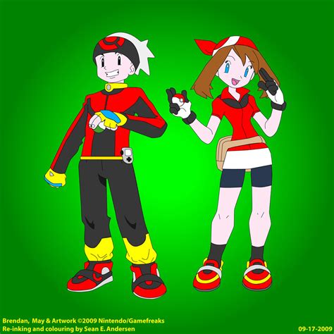 Pokemon Trainers Brendan + May by TheRealSneakers on DeviantArt