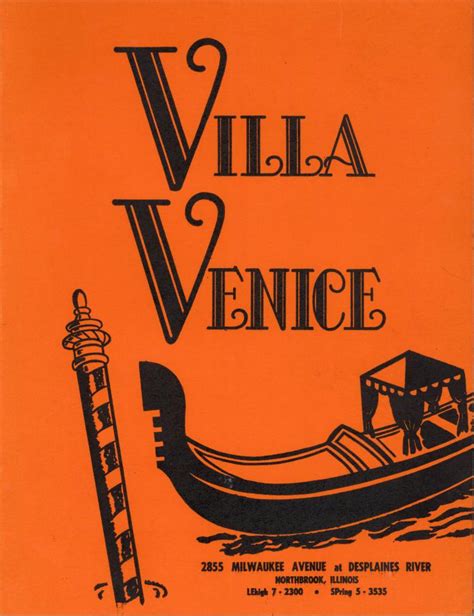 Villa Venice Restaurant Official Menu - Sam Giancana