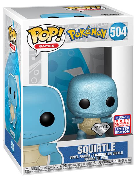 Funko POP! Vinyl Games Pokemon #504 Squirtle (Diamond Glitter Collection) - 2021 FunKon (SDCC ...