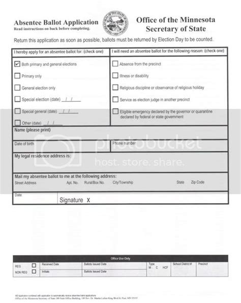 Absentee Ballot Application Photo by Rifleman-Al | Photobucket